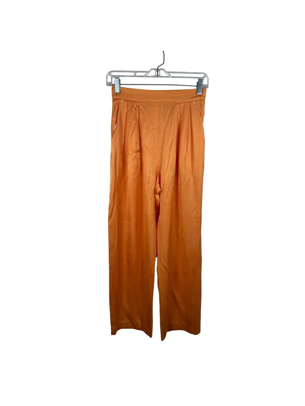 Mara Hoffman Trousers Women Small Orange Good Satin High Waist Wide Leg 1968
